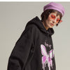 Hoodie Men Purple Gradient Butterfly Letter Printed Pullover Winter Oversize Hip Hop Fashion Harajuku Sweatshirt Winter