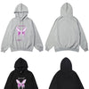 Hoodie Men Purple Gradient Butterfly Letter Printed Pullover Winter Oversize Hip Hop Fashion Harajuku Sweatshirt Winter