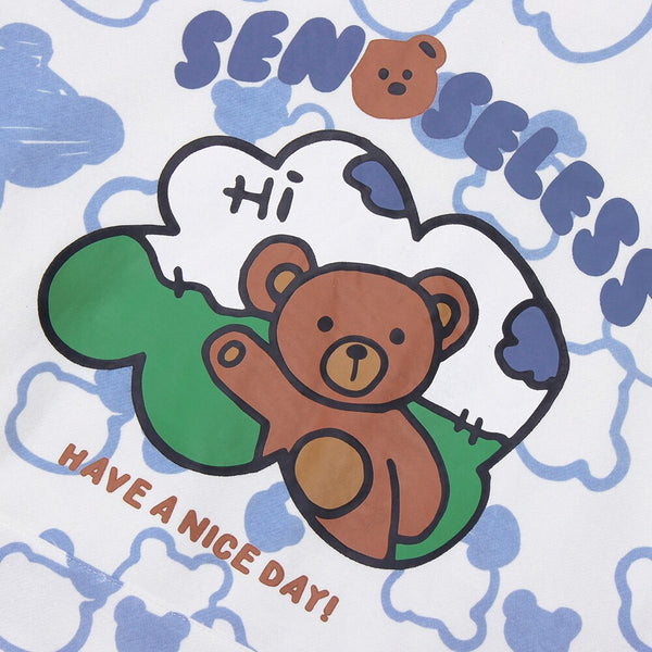 Hoodies Men Cute Bear Harajuku Letter Big Pockets Fleece Pullovers Hipster High Street Tops Oversize Couple Streetwear