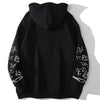 Hoodie Men Harajuku Letter Inkjet Heart-shaped Net Print Pullovers Hipster Casual Retro Varsity Hip Hop Tops Streetwear