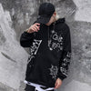 Hoodie Men Harajuku Letter Inkjet Heart-shaped Net Print Pullovers Hipster Casual Retro Varsity Hip Hop Tops Streetwear