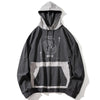 Hoodie Men Hit Color Patches Big Pocket Pullovers Loose Retro Distressed Punk Hipster High Street Sweatshirt Streetwear