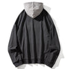 Hoodie Men Hit Color Patches Big Pocket Pullovers Loose Retro Distressed Punk Hipster High Street Sweatshirt Streetwear