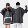 Hoodie Men Hit Color Patches Big Pocket Pullovers Loose Retro Distressed Punk Hipster High Street Sweatshirt Streetwear