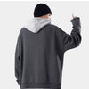 Hoodie Men Hit Color Patches Big Pocket Pullovers Loose Retro Distressed Punk Hipster High Street Sweatshirt Streetwear