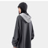 Hoodie Men Hit Color Patches Big Pocket Pullovers Loose Retro Distressed Punk Hipster High Street Sweatshirt Streetwear
