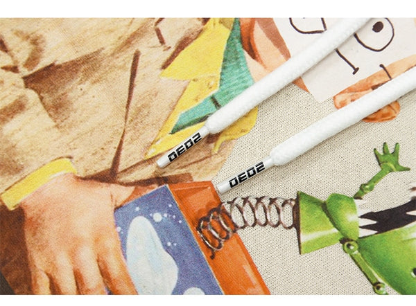 Hoodies Men Funny Boy Punk Letter Fleece Pullovers Hipster Preppy Style Baggy Cozy Casual Tops Simple Couple Streetwear