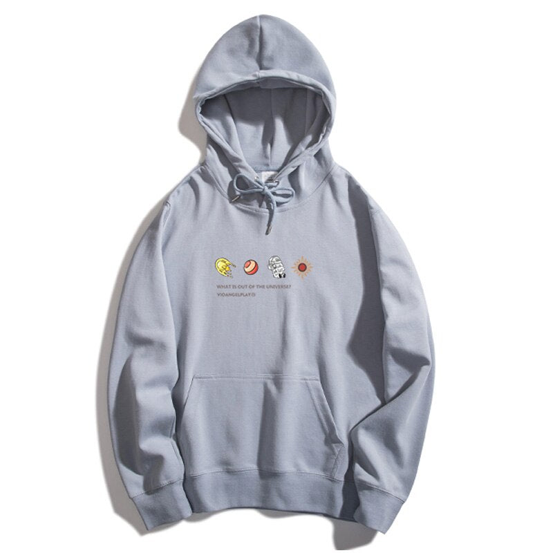 Hoodie Men Couple Funny Cool Cartoon Comics Print Pullover Hipster High Street Varsity Hooded Tops All-match Streetwear