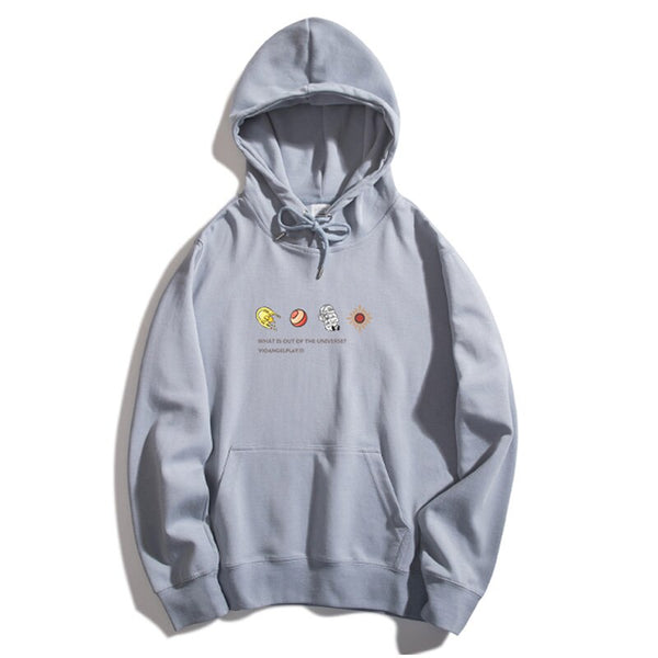 Hoodie Men Couple Funny Cool Cartoon Comics Print Pullover Hipster High Street Varsity Hooded Tops All-match Streetwear