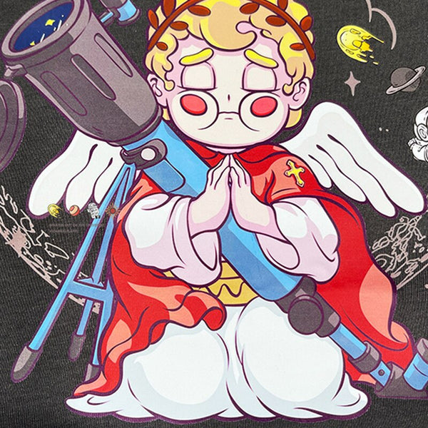 Hoodie Men Couple Funny Cool Cartoon Comics Print Pullover Hipster High Street Varsity Hooded Tops All-match Streetwear