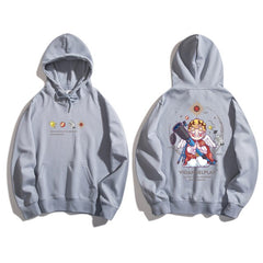 Hoodie Men Couple Funny Cool Cartoon Comics Print Pullover Hipster High Street Varsity Hooded Tops All-match Streetwear