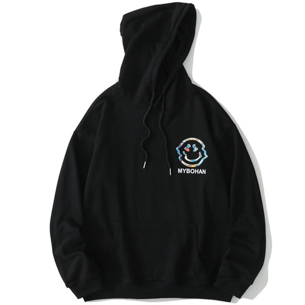 Hoodie Men Colorful Funny Illustration Print Hooded Pullovers Japanese High Street Hipster Sweatshirt Couple Streetwear