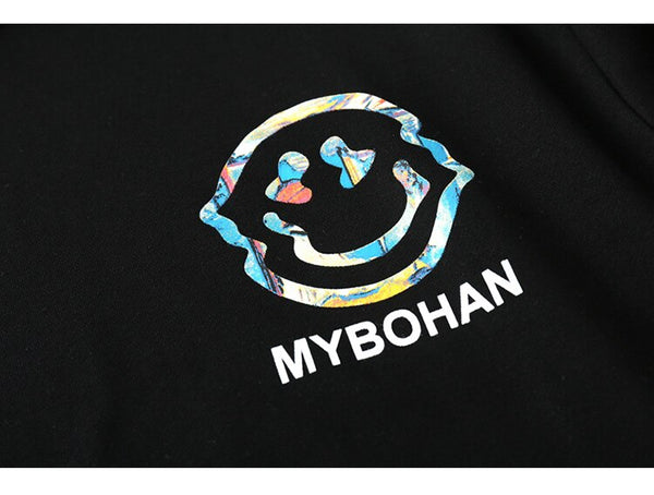 Hoodie Men Colorful Funny Illustration Print Hooded Pullovers Japanese High Street Hipster Sweatshirt Couple Streetwear