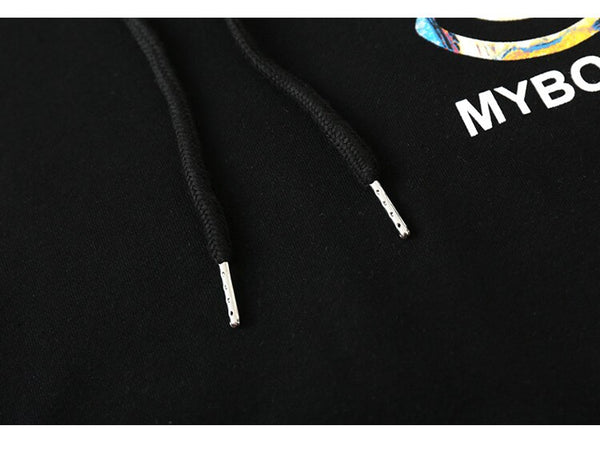 Hoodie Men Colorful Funny Illustration Print Hooded Pullovers Japanese High Street Hipster Sweatshirt Couple Streetwear