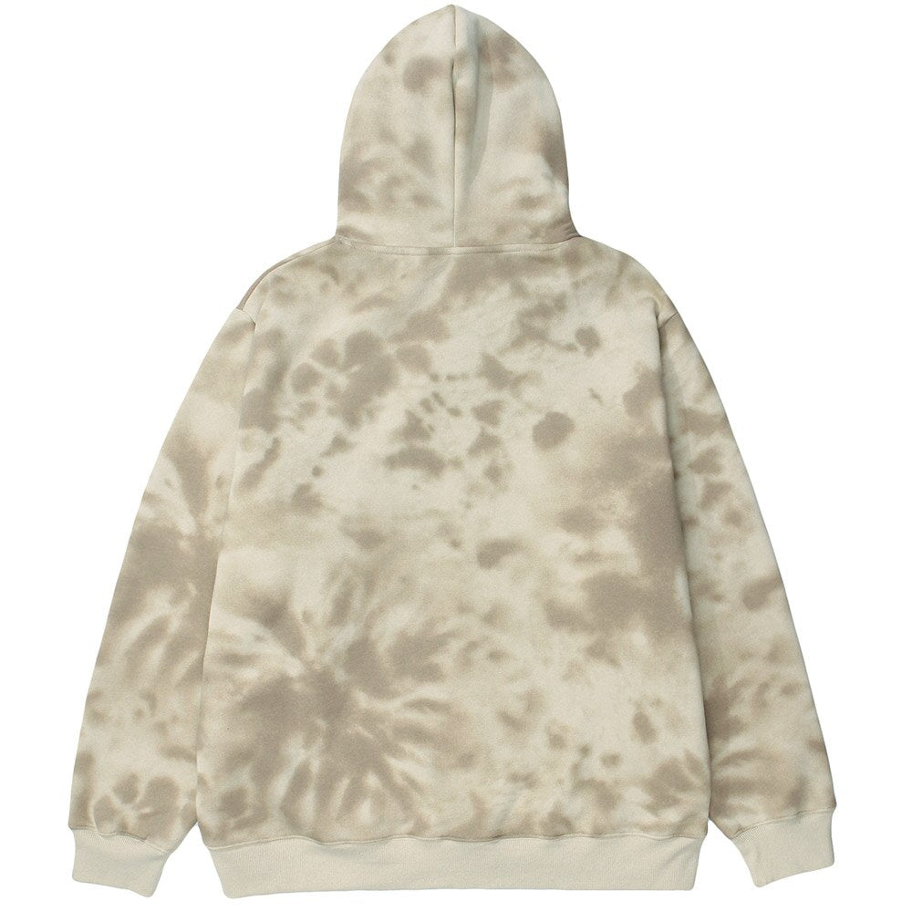 Hoodie Men Tie Dye Cute Bear Letter Print Fleece Hooded Sweatshirt High Street Fashion Hipster Couple Casual Streetwear
