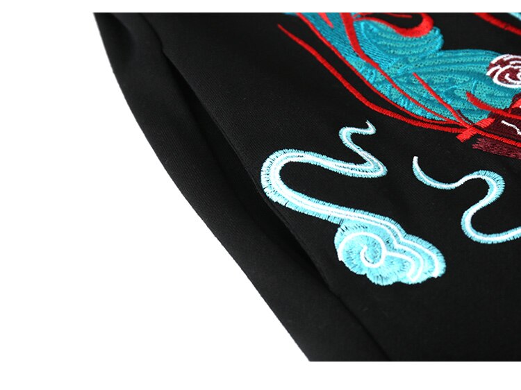 Hoodie Men Chinese Vintage Dunhuang Embroidery Sweatshirt Folk-custom Hipster Casual Cozy Hooded Tops Couple Streetwear