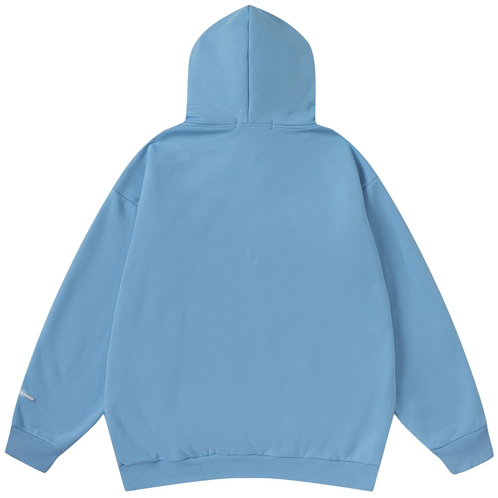 Hoodie Men Colorful Letter Star-shaped Fleece Pullover College Style All-match Casual Loose Cozy Tops Streetwear Couple