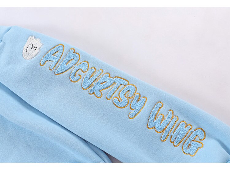 Hoodies Men Angel Simple Embroidery Fleece Pullovers College Style Casual Loose All-match Sweatshirts Streetwear Couple