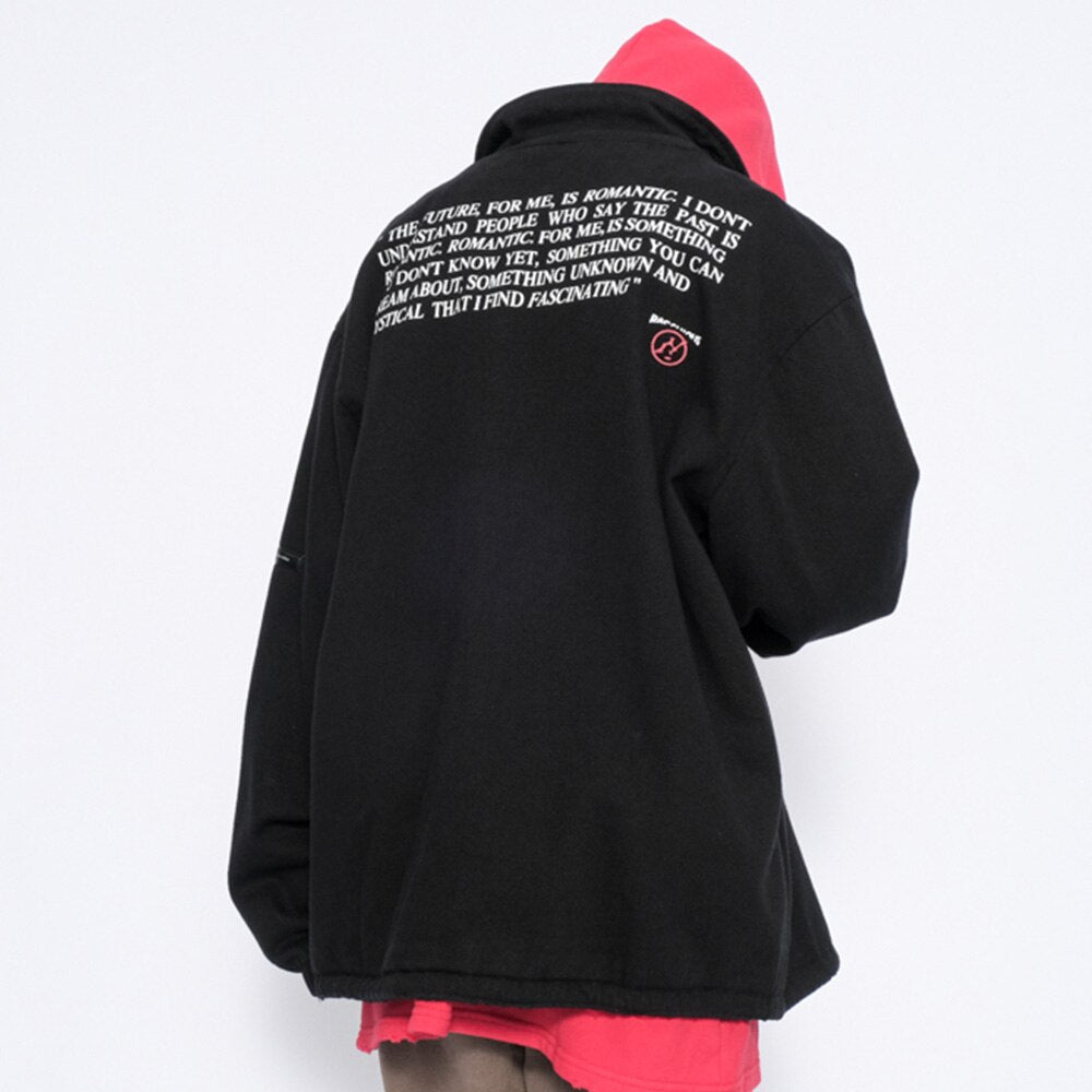 Jacket Men Hipster Portrait Turn-down Coat Punk Fashion Cool Hip Hop Jackets Oversize Varsity Outwear Couple Streetwear