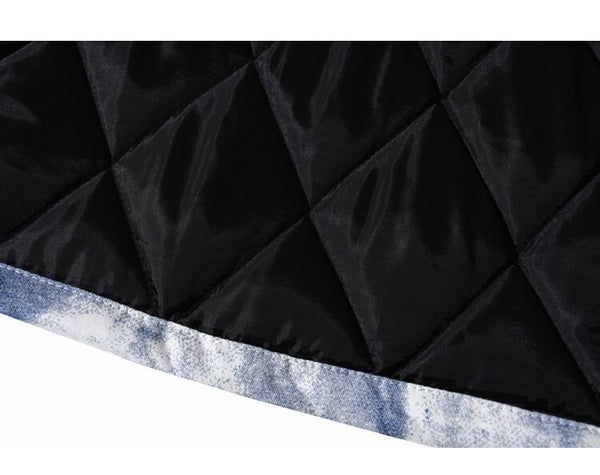 Parkas Winter Jacket Men Distressed Tie Dye Inkjet Printed Padded Coats Jackets Casual Warm Harajuku Fashion Streetwear