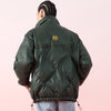 Windproof Leather Parkas Coats Embroidery Winter Jacket Men Solid Color All-match High Street Drawstring Zipper Outwear