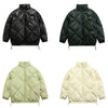 Windproof Leather Parkas Coats Embroidery Winter Jacket Men Solid Color All-match High Street Drawstring Zipper Outwear