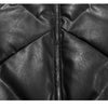 Windproof Leather Parkas Coats Embroidery Winter Jacket Men Solid Color All-match High Street Drawstring Zipper Outwear
