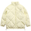 Windproof Leather Parkas Coats Embroidery Winter Jacket Men Solid Color All-match High Street Drawstring Zipper Outwear