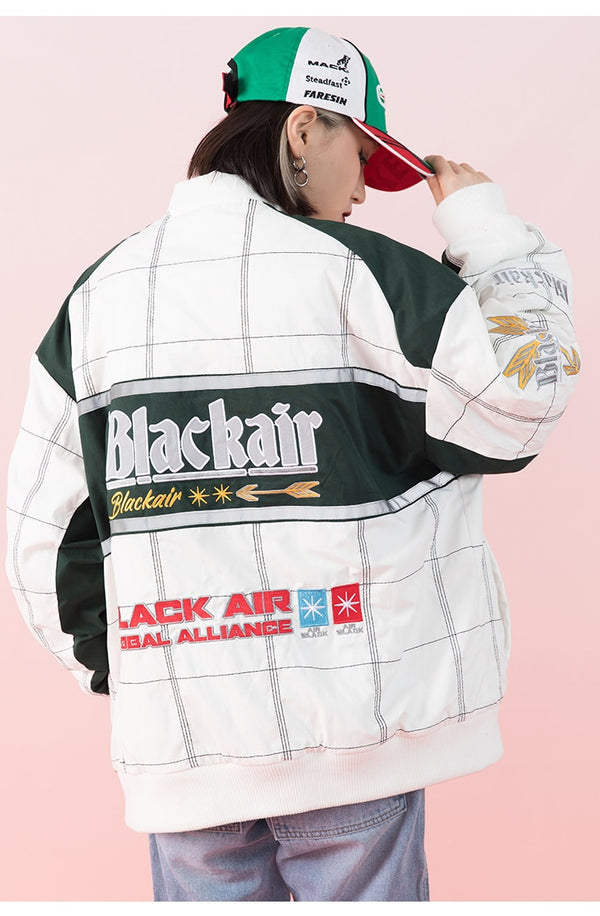 Thicken Baseball Jacket Men Plaid Embroidery Button Bomber Coat Winter Fashion High Street Oversized Jackets Streetwear