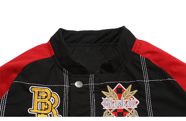 Thicken Baseball Jacket Men Plaid Embroidery Button Bomber Coat Winter Fashion High Street Oversized Jackets Streetwear