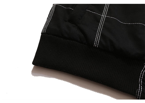 Thicken Baseball Jacket Men Plaid Embroidery Button Bomber Coat Winter Fashion High Street Oversized Jackets Streetwear