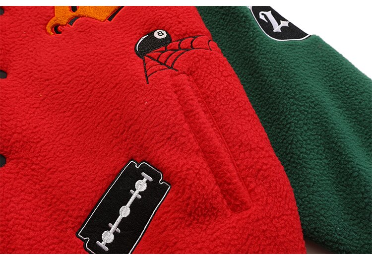 Men's winter jacket Color Block Patchwork Embroidery Thick Warm Baseball Jacket Couple High Street Coat Male Streetwear