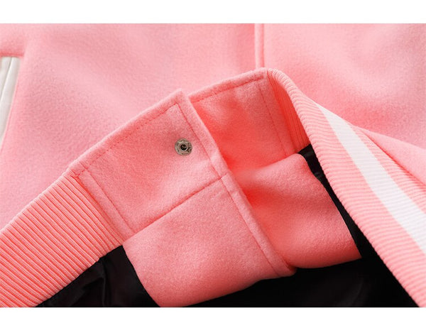 Varsity Jacket Men Bear Embroidery Patchwork Color Bomber Coats Couple Loose High Street Hipster Baseball Jacket Autumn