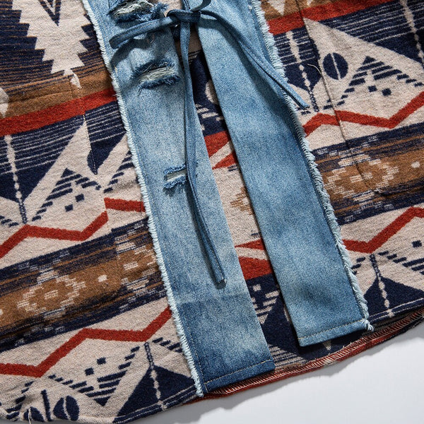 Jacket Men Vintage Folk-custom Totems Robe Japanese Style Casual Loose Fashion Coat Harajuku High Street Outwear Autumn