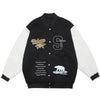 Winter Jacket Men Letter Animal Patch Embroidery Patchwork Thicken Coats Couple Baggy High Street College Style Outwear