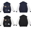 Winter Jacket Men Letter Animal Patch Embroidery Patchwork Thicken Coats Couple Baggy High Street College Style Outwear