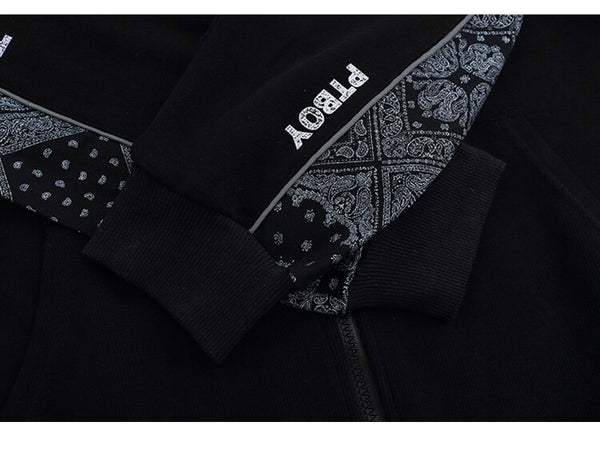 Zipper Jacket Men Retro Patchwork Letter Print Track Jackets Coat Autumn Pocket High Street All-match Streetwear Couple