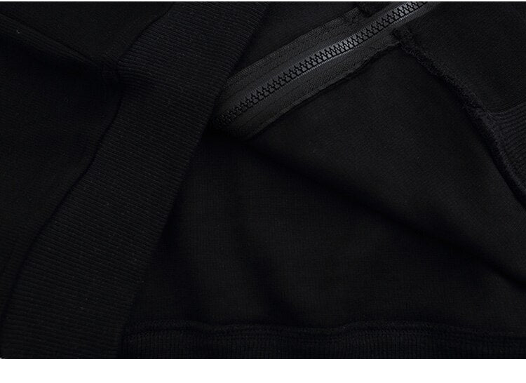 Zipper Jacket Men Retro Patchwork Letter Print Track Jackets Coat Autumn Pocket High Street All-match Streetwear Couple