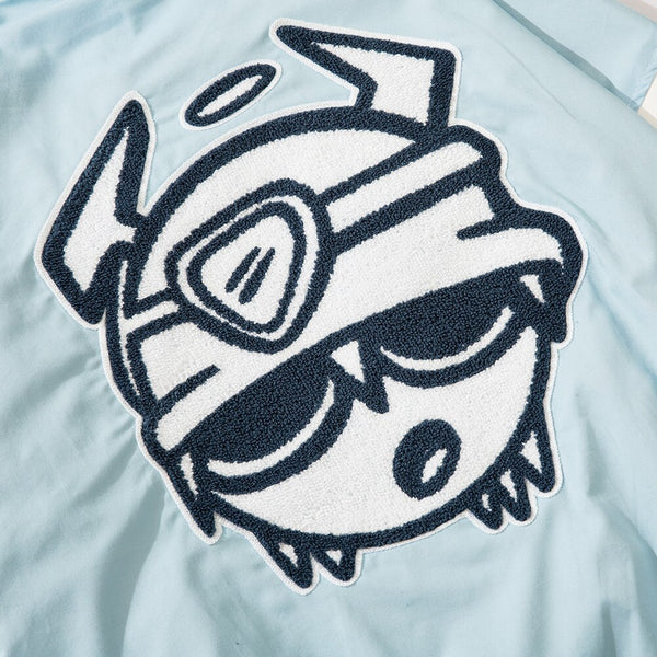 Varsity Jacket Men Furry Embroidery Patchwork Coats Couple Oversize Cozy Punk High Street Fashion Outwear Unisex Autumn