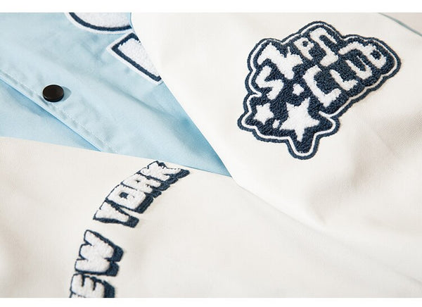 Varsity Jacket Men Furry Embroidery Patchwork Coats Couple Oversize Cozy Punk High Street Fashion Outwear Unisex Autumn