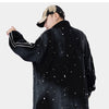 Jacket Men Watercolor Point Star Zipper Fleece College Style Coat Casual Japanese Loose Harajuku Fashion Outwear Couple