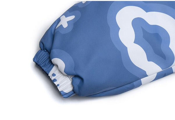 Hooded Winter Jacket Men Cartoon Graphic Print Cotton Zipper Coat Couple Harajuku Fashion Oversized Windbreaker Outwear