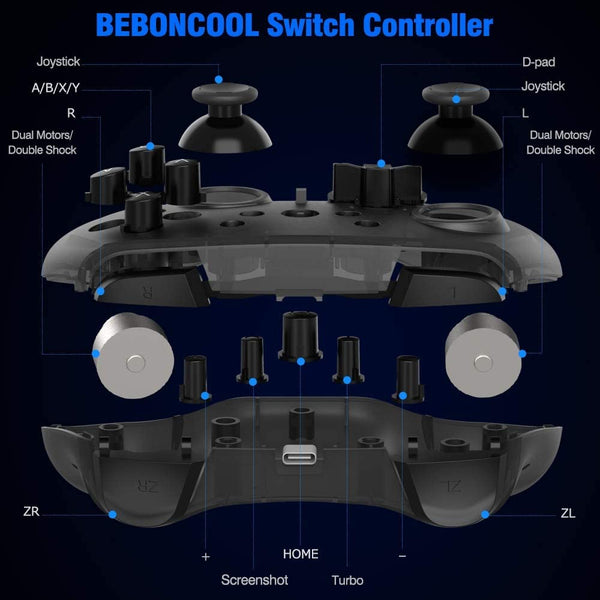 Wireless Gamepad Control Nintendo Switch Controller with Bluetooth Switch Pro Controller with Built in 600mah Battery