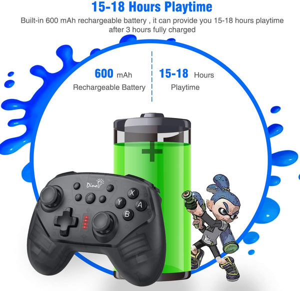 Wireless Gamepad Control Nintendo Switch Controller with Bluetooth Switch Pro Controller with Built in 600mah Battery