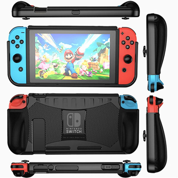 6 in 1 game accessory set Black red blue For Nintend Switch Travel Carrying Bag Screen Protector Case Charging base