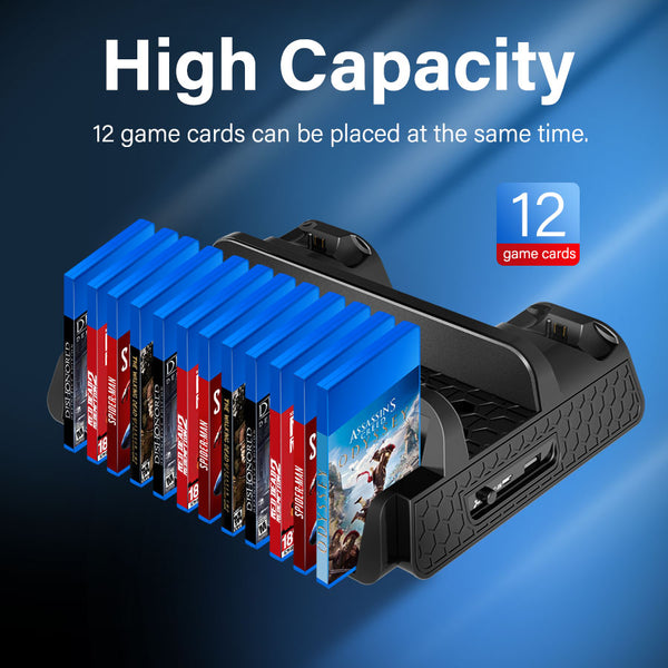 PS4/PS4 Slim/PS4 Pro Vertical Cooling Stand Dual Controller Station Charger Game Storage Cooling Fan For SONY Playstation 4