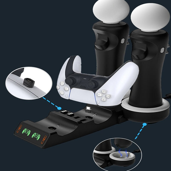 PS5 Move Motion VR PSVR LED Joystick USB Fast Charger Stand Controller Charging Dock Base Power Supply for PS Move PS 5 Gamepad