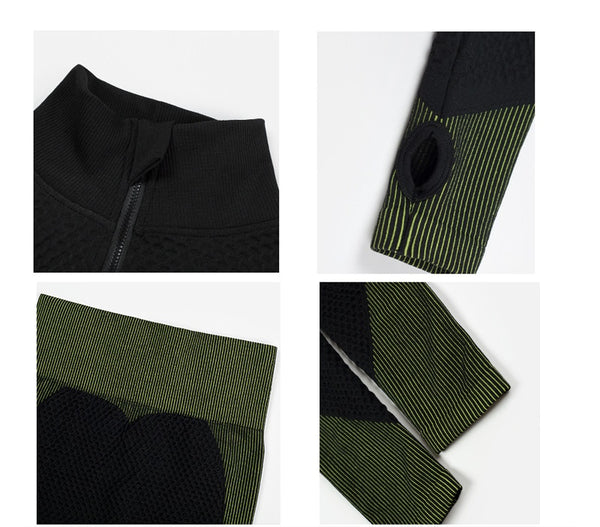 Seamless Yoga Sets Women Fitness Gym Clothing Long Sleeve Shirts High Waist Running Leggings Workout Pants Sports Suits