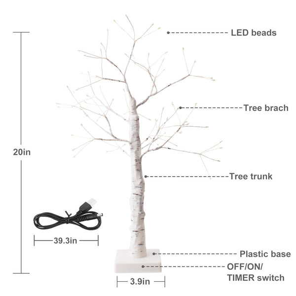 144/108 LED Night Lamp Christmas Tree led lights for bedroom 3D Desk Fairy Light Kids Room Decor USB/Battery Copper Wire Garland