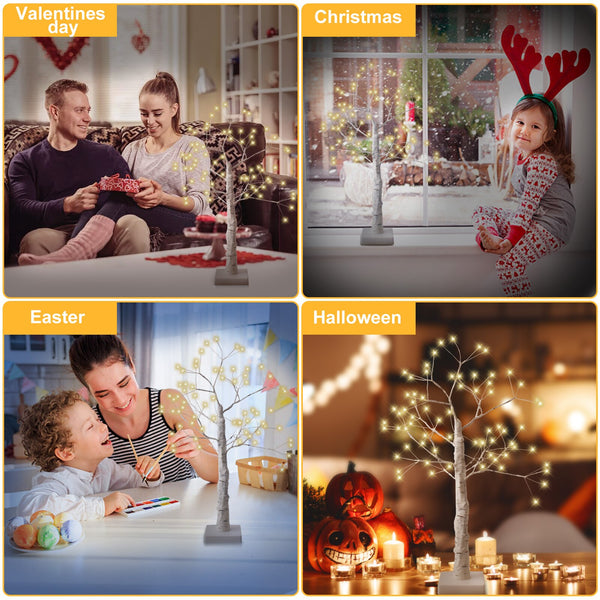 144/108 LED Night Lamp Christmas Tree led lights for bedroom 3D Desk Fairy Light Kids Room Decor USB/Battery Copper Wire Garland